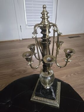 Brass Finish Multi-Arm Candelabra - Gold